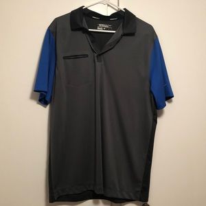 Grey and blue Nike golf polo